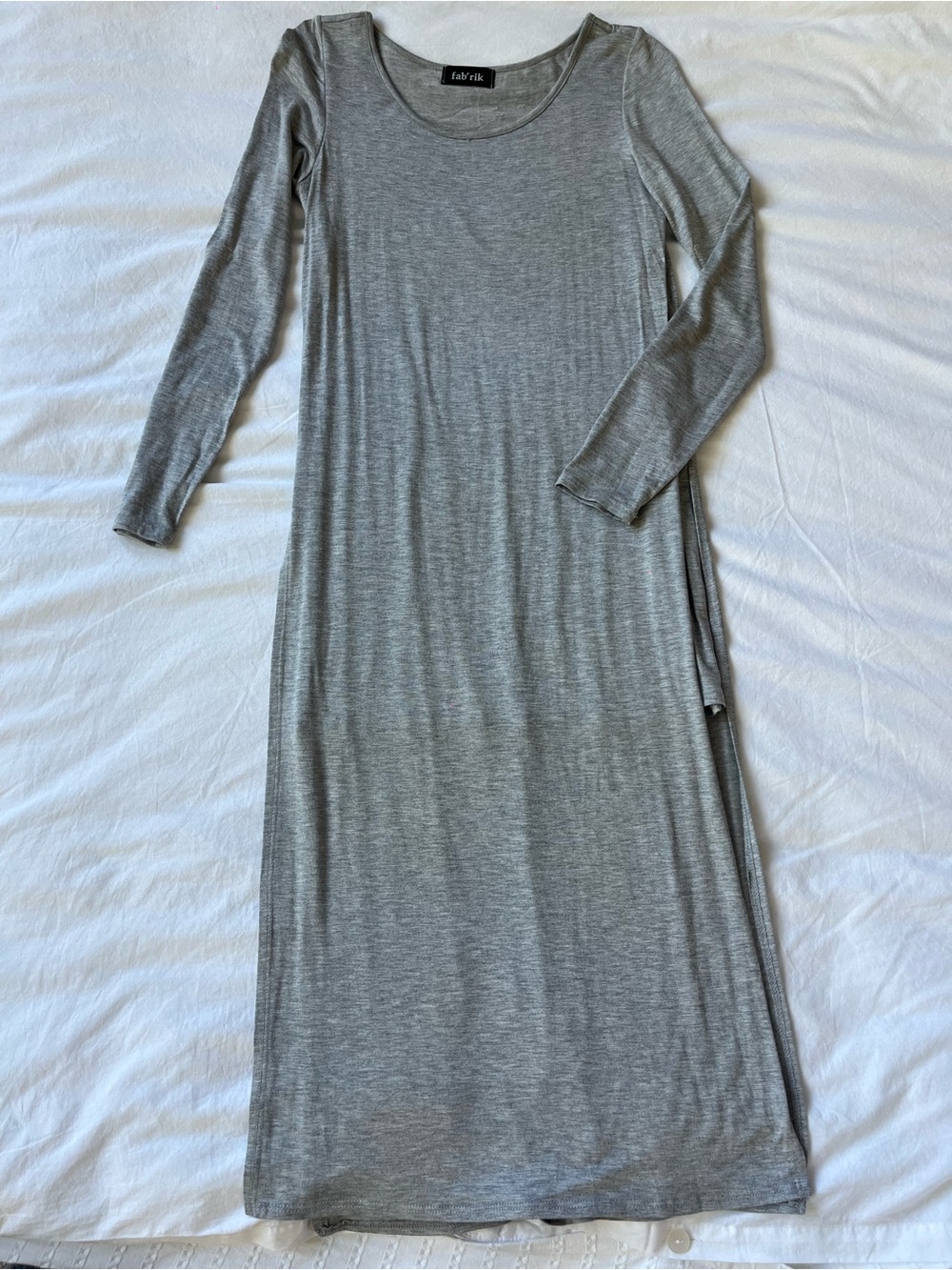 fab'rik Light Gray Long Sleeve Maxi Dress